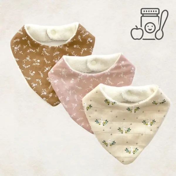 bavoir bandana - Trio modèle Natura