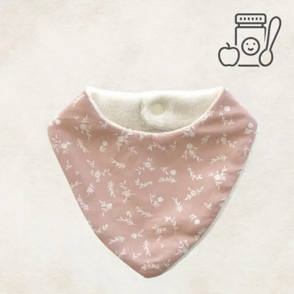 bavoir bandana rose