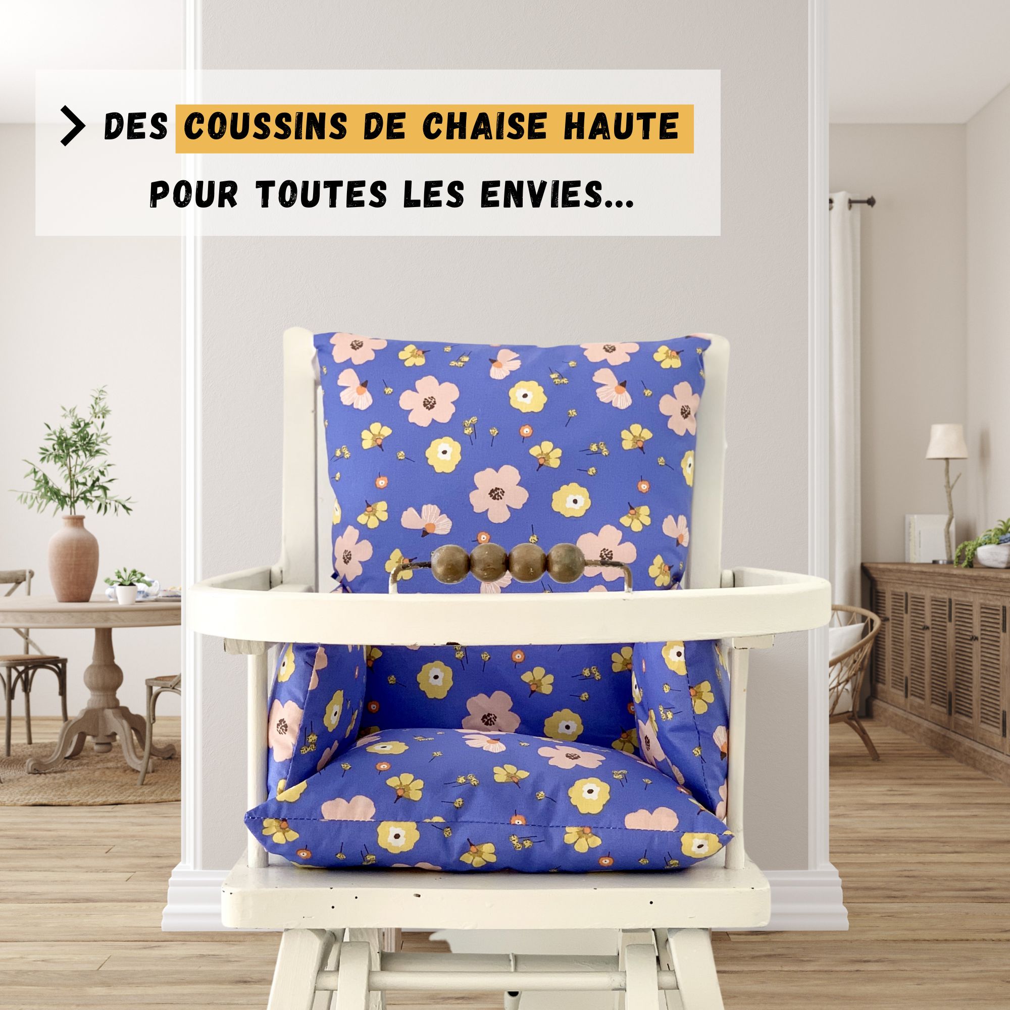 Coussin de chaise haute LÉOPARD made in France
