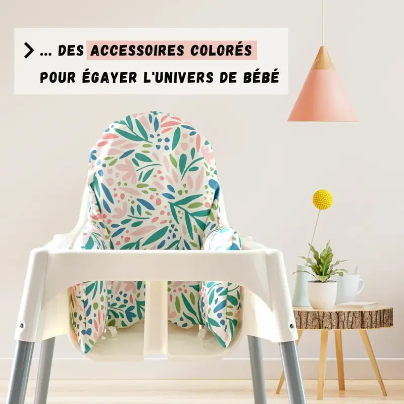 coussin de chaise haute Flora pour chaise haute Ikea modèle Antilop
