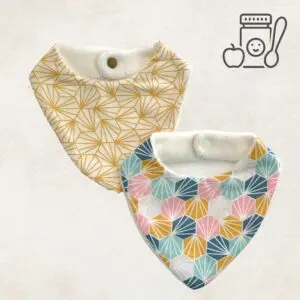 Duo de bavoirs bandanas modèle Camille