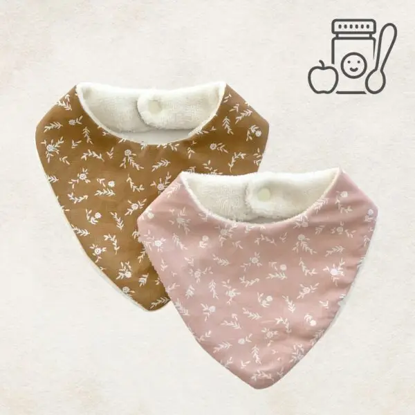 Duo de bavoirs bandanas Rosa