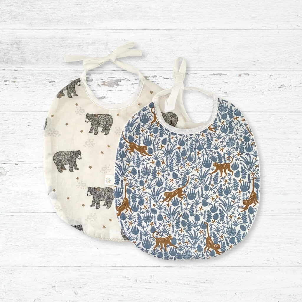 Bavoirs ronds 1 Duo de bavoirs modèles Natura