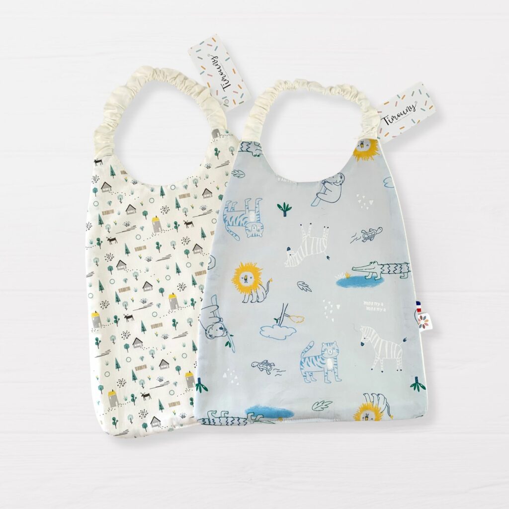 Bavoirs ronds 10 Duo de bavoirs serviettes