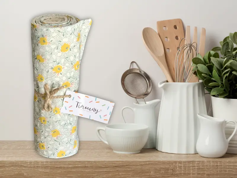 Essuie-tout réutilisables - modèle Fleurs