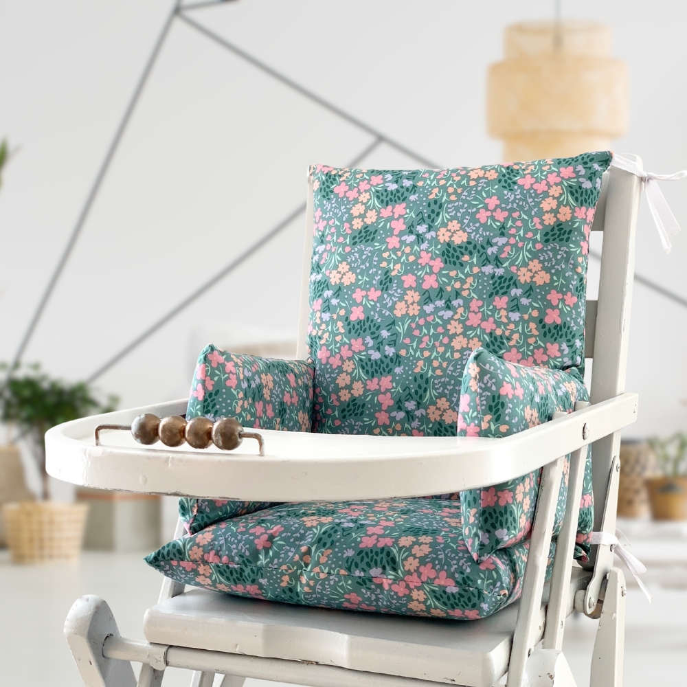 Réducteur chaise haute bois – Liberty 5 coussin universel en Liberty pour chaise haute Combelle