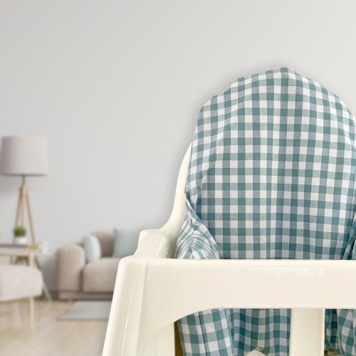 Coussin pour chaise haute Ikea - Vichy bleu 2 Dossier Vichy pour chaise haute Ikea Antilop