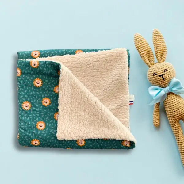couverture pour bébé personnalisable en sherpa - modèle Lions