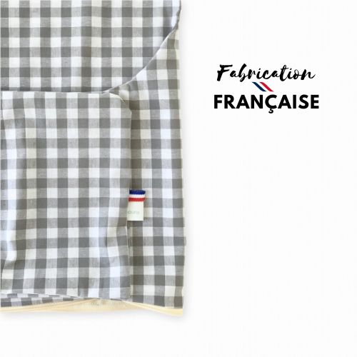 Housse pour chaise haute IKEA – Motif Vichy Gris 4 Housse pour chaise haute Ikea modèle Antilop made in France