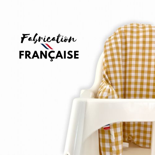 Réducteur pour chaise haute IKEA – Motif Vichy Curry 4 réducteur pour chaise haute Ikea made in France