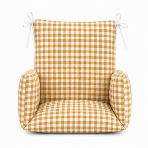 Coussin universel pour chaise haute 10 Coussin de chaise haute universel bébé motif vichy curry fabriqué en France par Timouny.