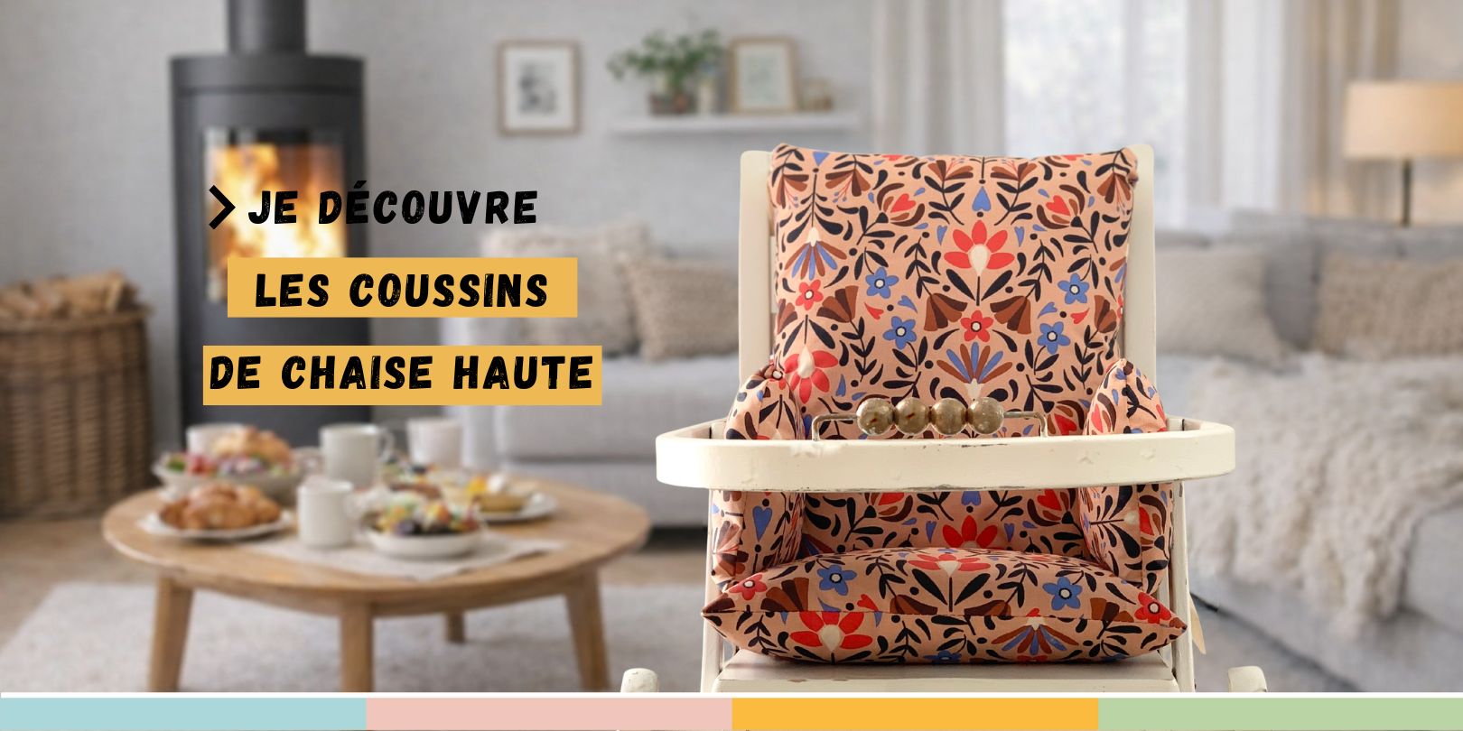 Coussin coloré pour chaise haute Combelle