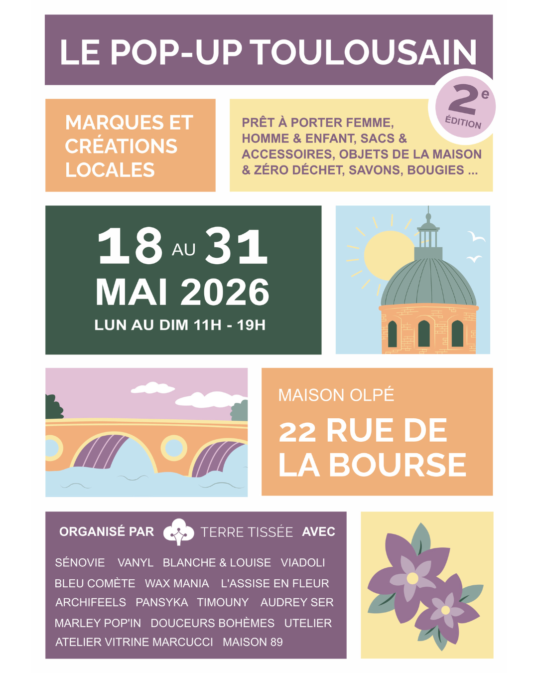 affiche de la boutique éphémère de créateurs toulousains