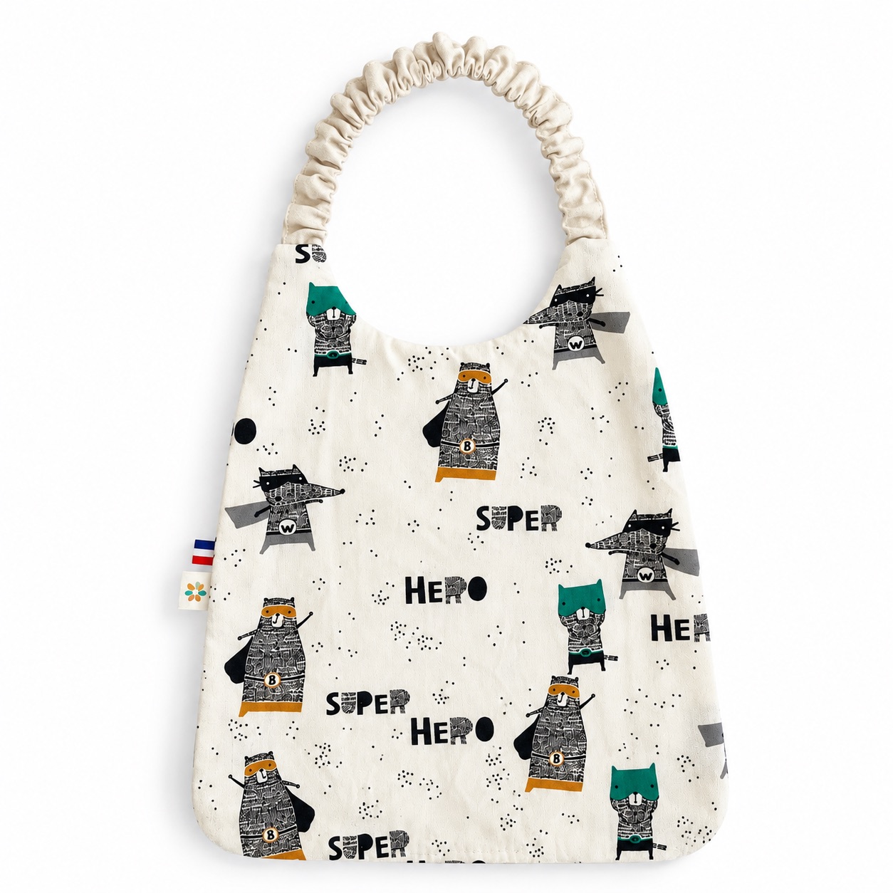 Bavoir serviette Super Héro 1 Bavoir élastiqué bébé motif Super Héros fabriqué en France